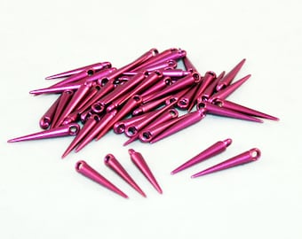 CBC05 - Pink Green Blue or Red Copper 5 Pieces Cone Spike Pendants