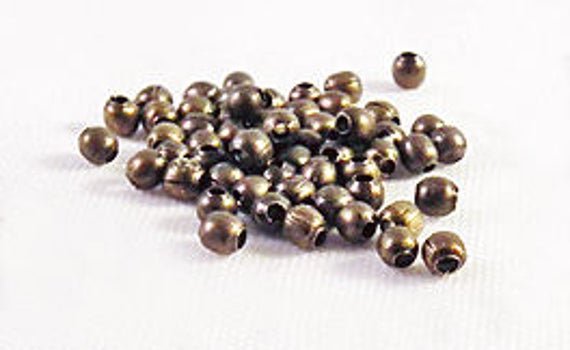 Perles à Écraser (Intercalaires) Preciosa - Diamètre 3 Mm - Rose Doré - Fabriqué En France - Neuf