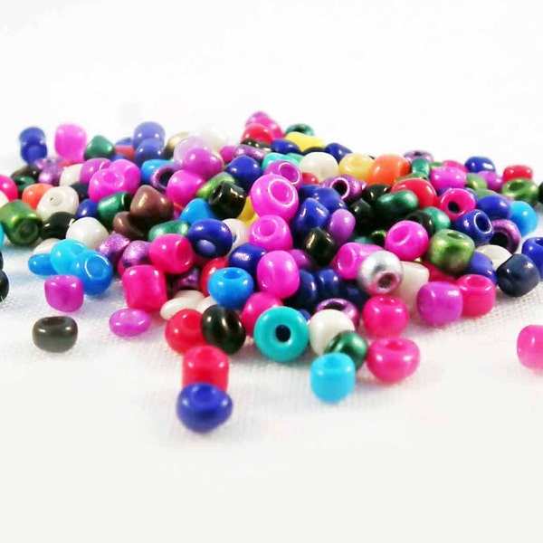 ISP44 - 4 Color Choices 100 Pearls of Rocaille opaque glass Rose Blue Black Mixed / 100 Pieces 4 Choice colors Czech Glass Spacer Beads