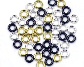 A1222A - Anneaux jonction Fermés Gunmetal Argent ou Doré de 4mm / Gunmetal Silver or Golden Closed Soldered Jump Rings 4mm