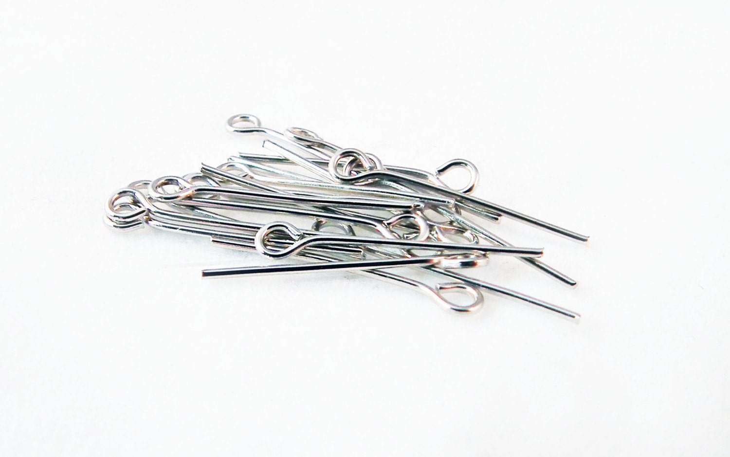 Set of nails from 20mm antique silver color eye pins  Set of 20mm Dull Dark Silver Eye Pins CEF10