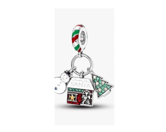 A1222W - Pearl style Pandora Christmas Christmas Santa Christmas Christmas Tree Snowman Snowman House warm Fashion Silver Sterling 925