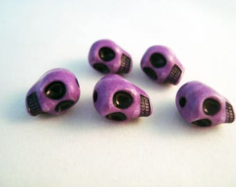 PAC31 - 10-Kopf-Perlen Violett violett Violett Kopf des Todes