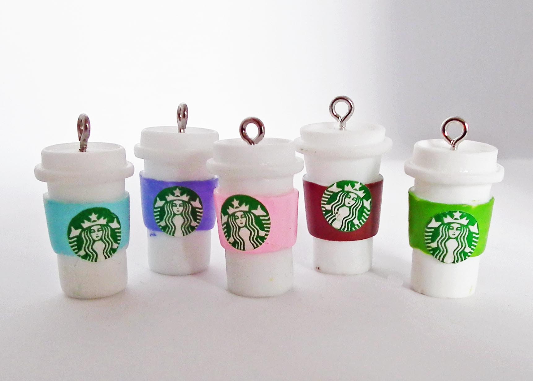 BR13 3 Models Charms Pendants Starbucks Coffee and Iced Coffee Frappuccino  Reading Summer Mocha White or Transparent Cups 