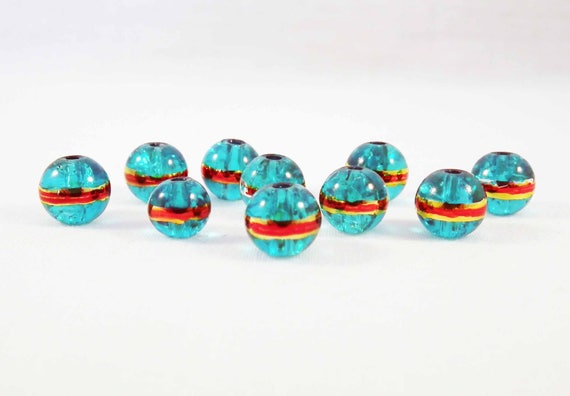 20 Perles Imitation Verre Turquoise 8mm – Neuf, Marque SAVMER, Idéal Bijoux