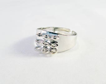 SB08 - Soporte de anillo de 9 orificios de 18,3 mm de diámetro de plata