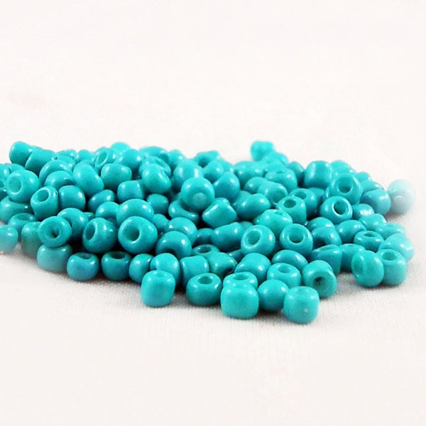 PRO54 - Lot de 500 petites Perles de Rocaille en verre opaque Bleu Vert Aqua Spacer