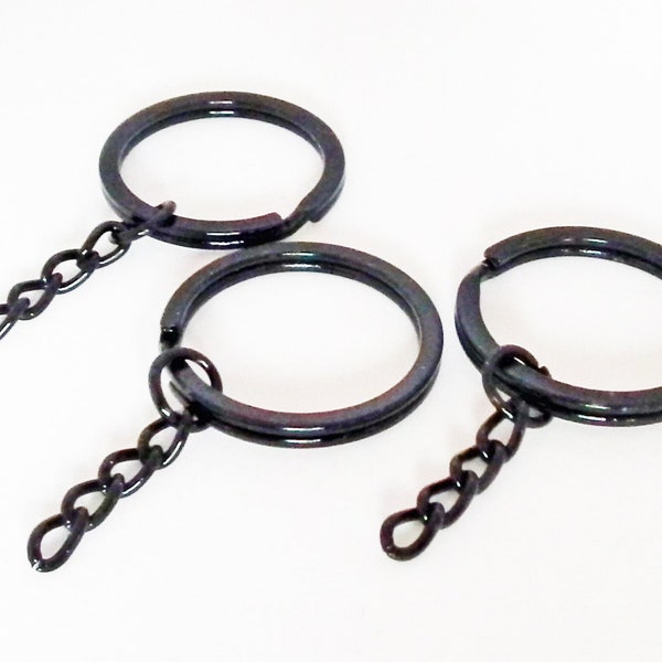 A10192 - Porte clé et chaine de couleur noir / Key chain ring Black