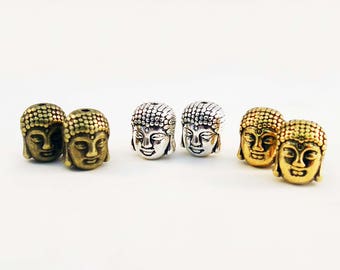 ISP05 - Interlayer Beads Head Buddha Silver Bronze Gold Meditation Yoga Zen / Buddha Head Spacer Beads Silver Bronze Gold Chakra