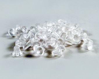 SP46 - Rollos de hallazgos de tapón trasero de pendiente de plástico / Rollos de hallazgos de tapón trasero de pendiente de plástico suave transparente