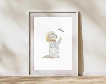 Tom Kitten Fine Art Print. Beatrix Potter Fine Art Print. Kitten Watercolour Art Print. Peter Rabbit Art. Nursery Fine Art Print.