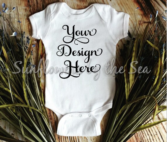 Mockup * Baby * Infant * Bodysuit * White