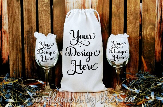 Mockup * Wine Bag * Wine Glasses * White