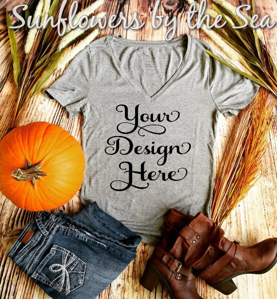 Mockup * Womens * T-Shirt * Vneck * Gray Mockup * Womens * T-Shirt * Vneck * Gray