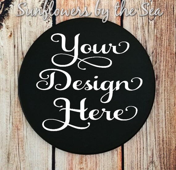 Mockup * Wooden Round * Wood Sign * Serving