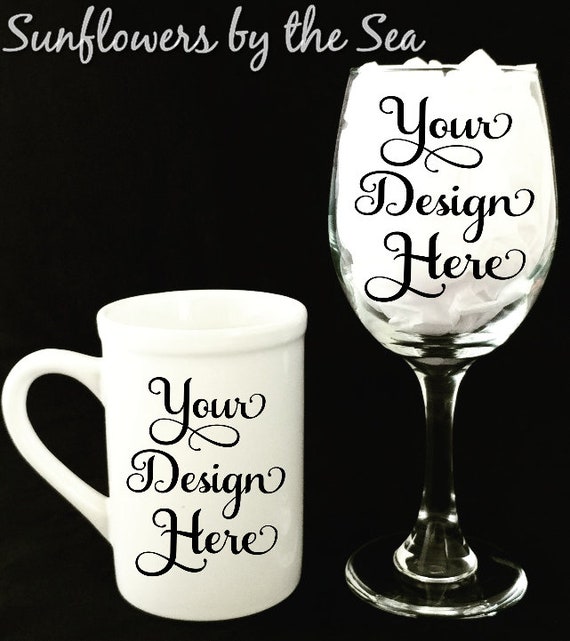 Mockup * Mug * Wineglass * White * Photo