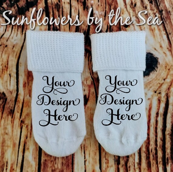 Download Mockup Infant Baby Socks White Photo Blank Etsy PSD Mockup Templates