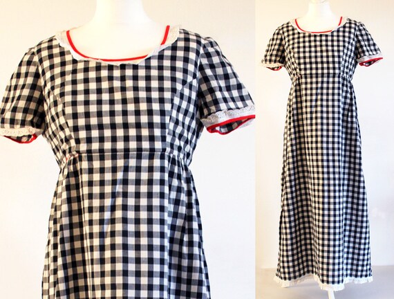 black and white gingham maxi dress