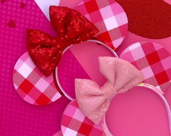 SALE - My Plaid Valentine Mouse Ears