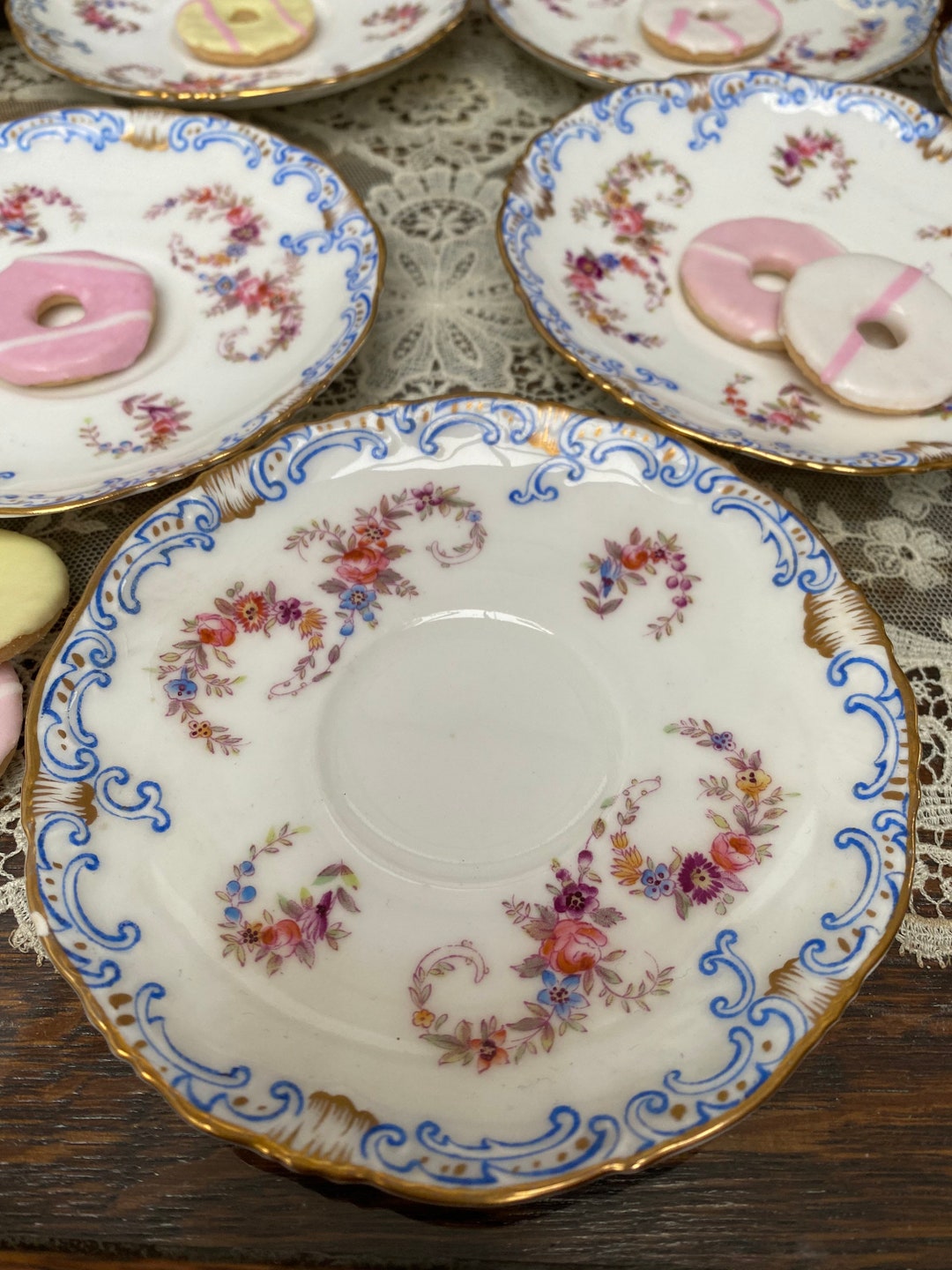 Set of Nine Stunning Floral Bridgerton Style Delicate Fine China
