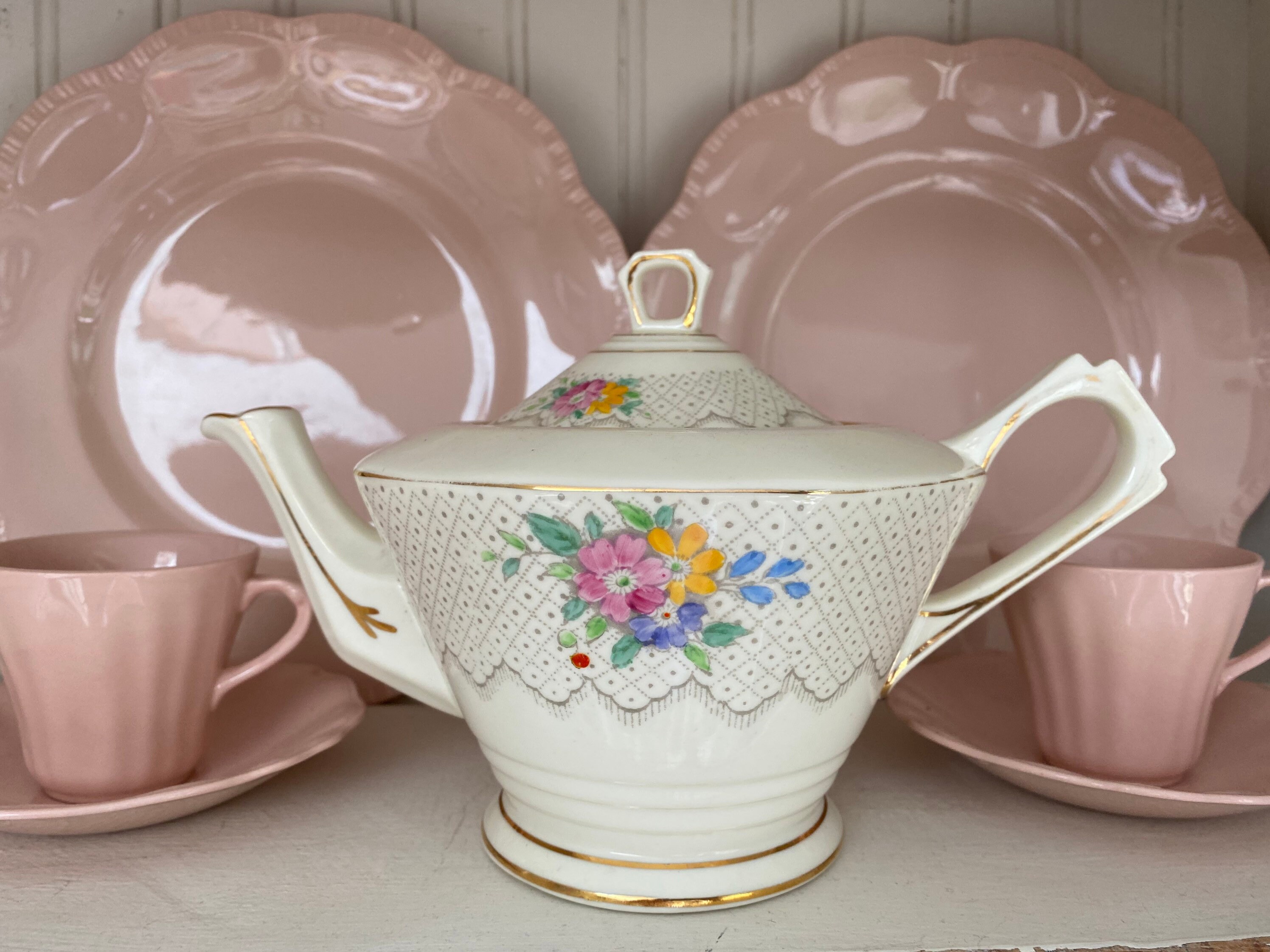 Rare and Charming Floral Vintage Plant Tuscan China Teapot Etsy