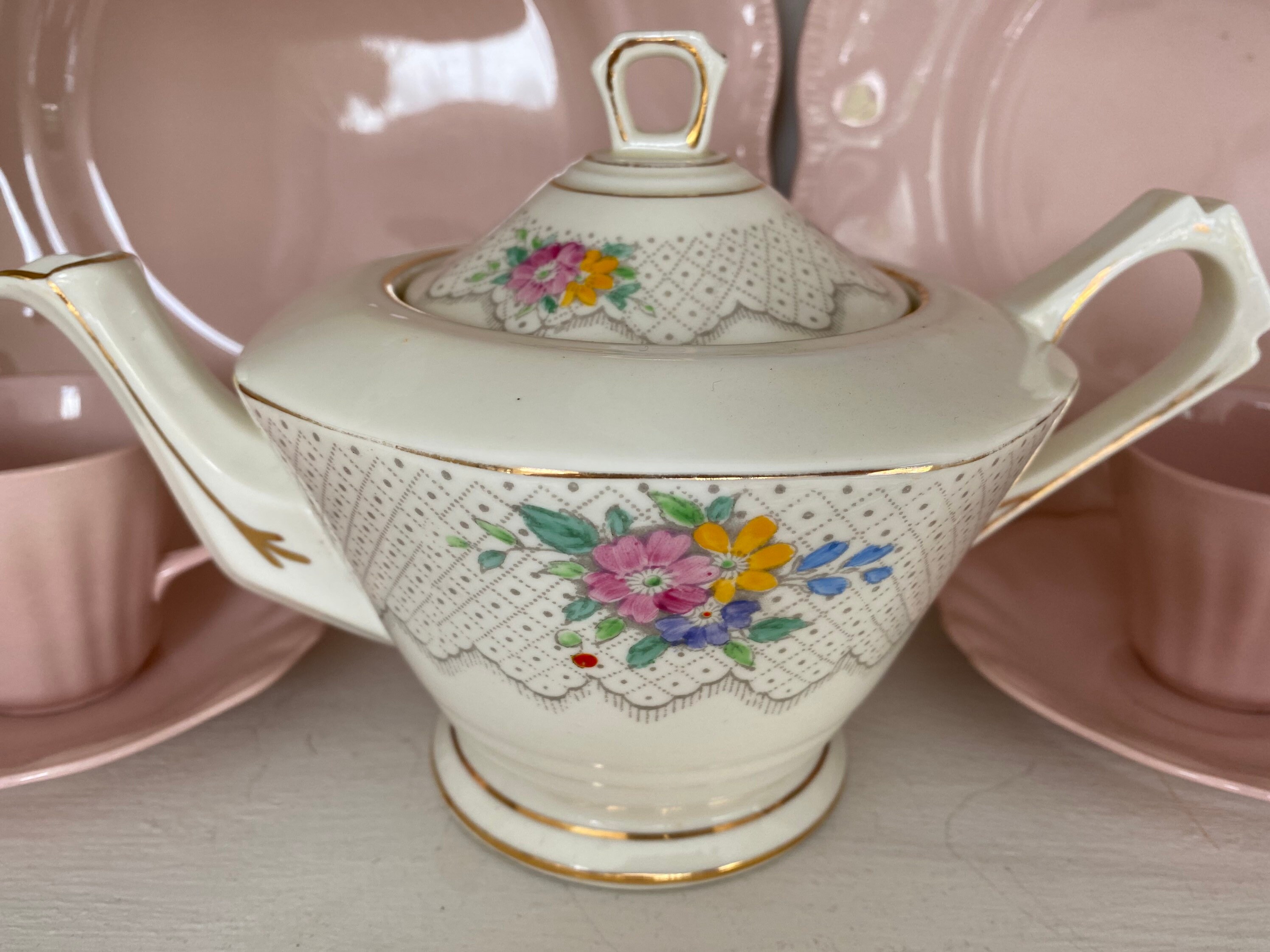 Rare and Charming Floral Vintage Plant Tuscan China Teapot Etsy
