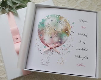 Birthday Card Handmade Personalised 1st 16th 18th 20th 30th 40th 50th 60th 70th 80th Mother Grandmother Aunt Sister Daughter Box or Envelope
