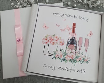 Luxury Birthday Card Handmade Personalised 16th 18th 20th 21st 30th 40th 50th 60th 70th 80th 90th Mother Daughter Granddaughter Sister Wife