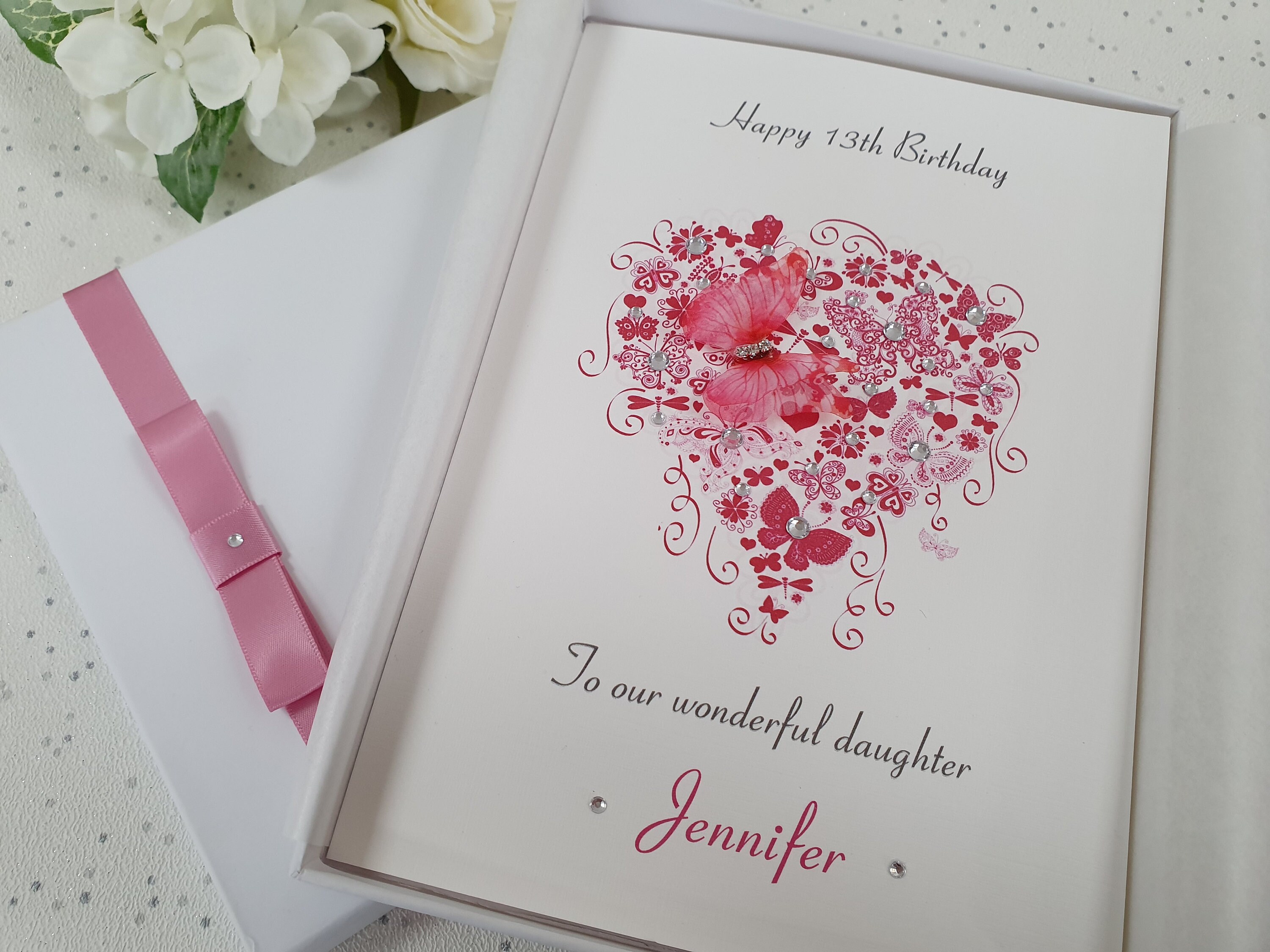 Luxury Birthday Card Handmade Personalised Box Keepsake Mum - Etsy UK