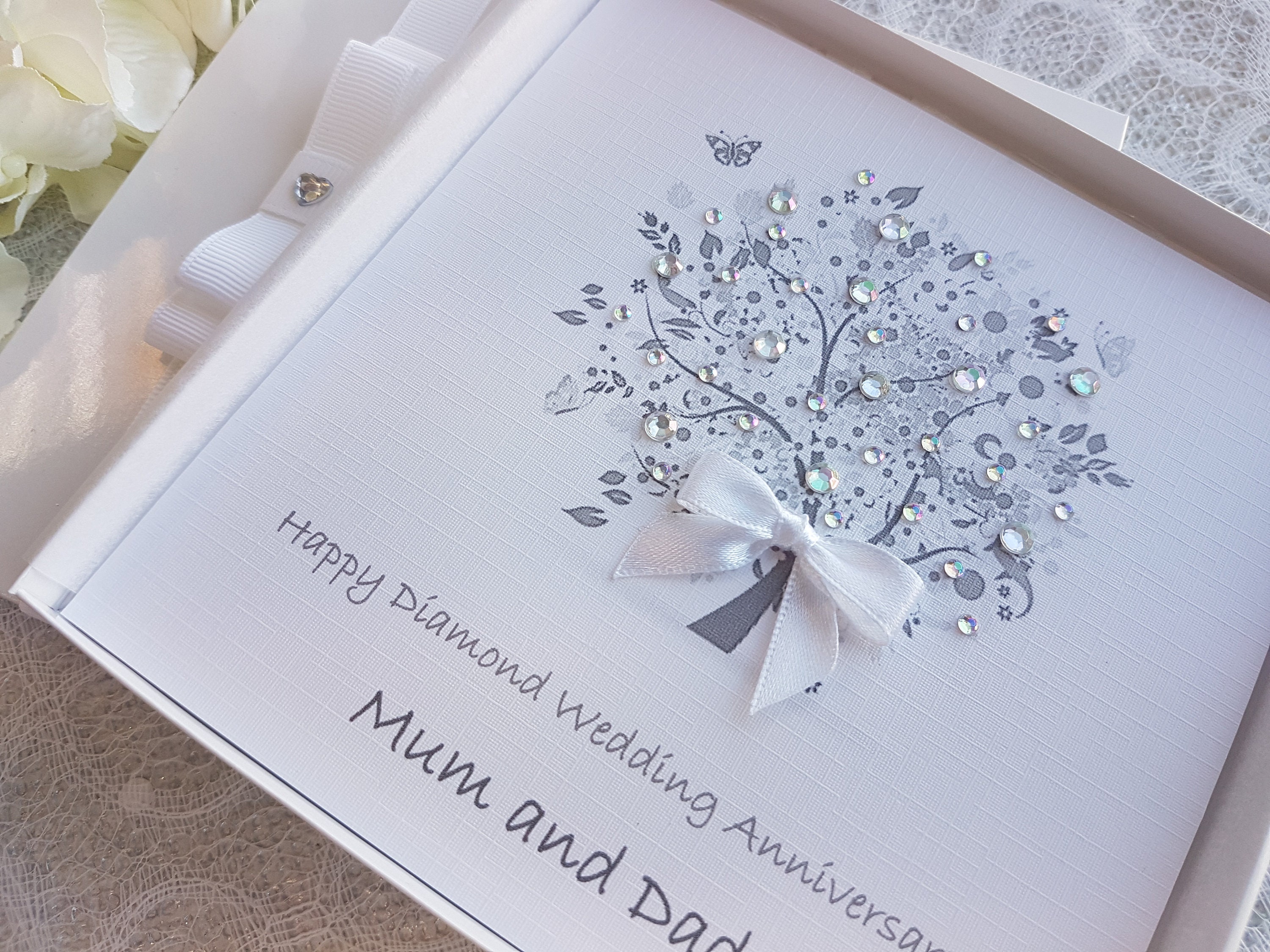 Luxury Diamond 60th Wedding Anniversary Card Handmade Etsy
