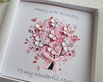 Personalised Birthday Card Handmade 20th 21st 30th 40th 50th 60th 70th 80th 90th Grandmother Wife Sister Aunt Daughter Mother Mum Nan  Mummy