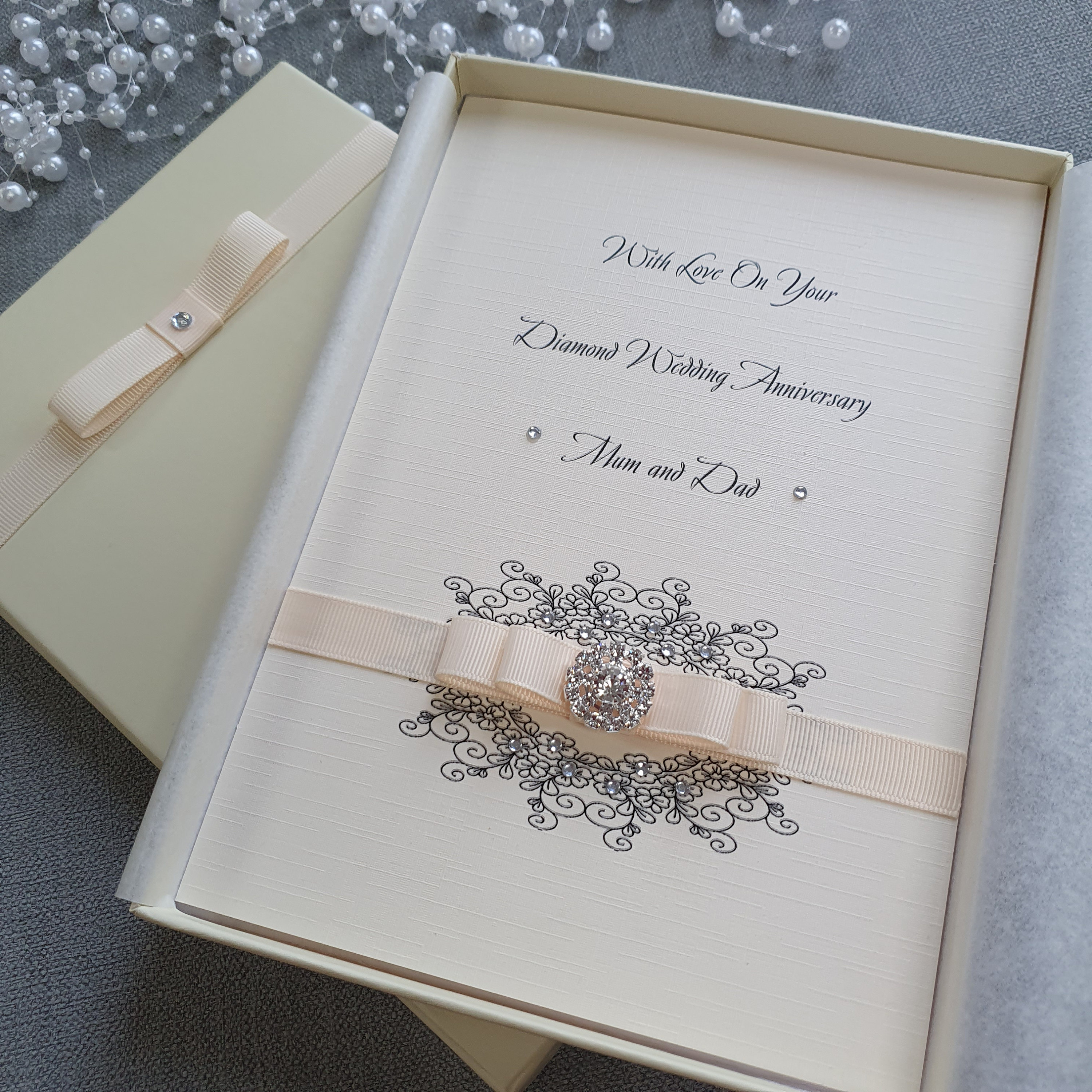 Luxury 60th Diamond Wedding Anniversary Card Handmade - Etsy Australia