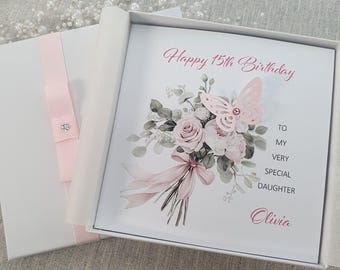 Birthday Card Handmade Personalised 20th 21st 30th 40th 50th 60th 70th 80th 90th Grandmother Wife Sister Aunt Daughter Mother Mum Nan Mummy