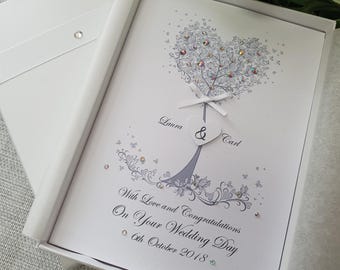 Luxury Wedding Day Congratulations Card Handmade Personalised boxed or envelope Keepsake Parents Grandparents Friends daughter son in law