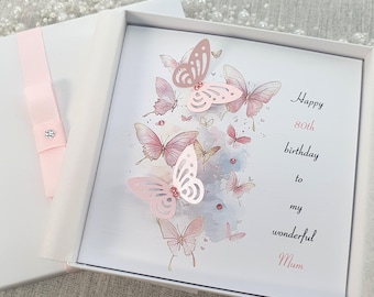 Personalised Birthday Card Handmade 20th 21st 30th 40th 50th 60th 70th 80th 90th Grandmother Wife Sister Aunt Daughter Mother Mum Nan Mummy