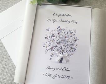 Luxury Wedding Day Congratulations Card Handmade Personalised boxed or envelope Keepsake Parents Grandparents Friends daughter son in law