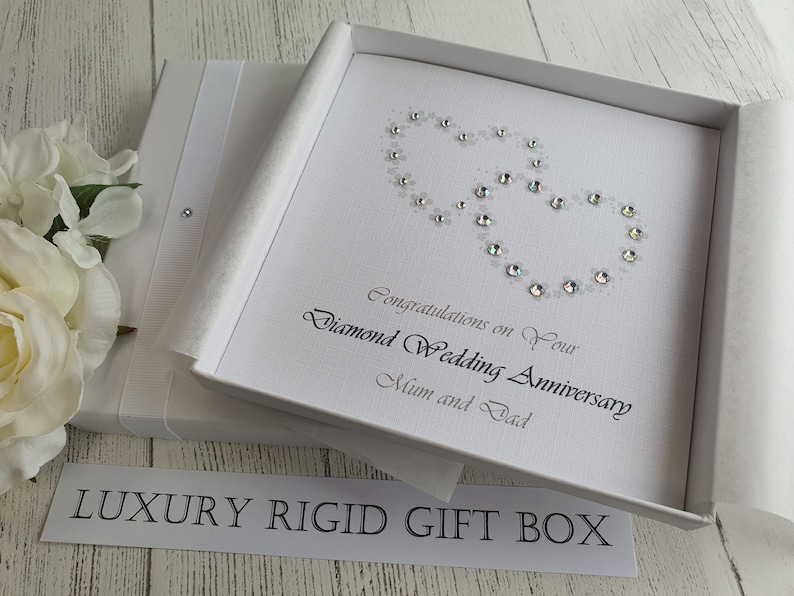 Diamond 60th Wedding Anniversary Card Handmade Personalised - Etsy UK