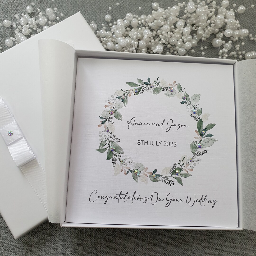 Luxury Wedding Day Congratulations Card Handmade Personalised Keepsake ...