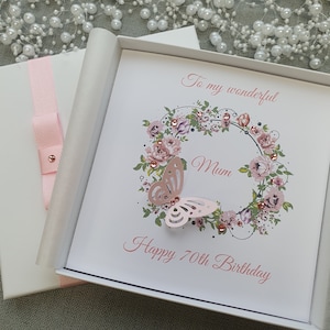 Personalised Birthday Card Handmade 20th 21st 30th 40th 50th 60th 70th 80th 90th Grandmother Wife Sister Aunt Daughter Mother Mum Nan Mummy