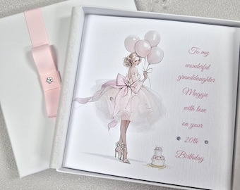 Luxury Personalised Birthday Card Handmade 12th 13th 14th 15th 16th 17th 18th 19th 20th 21st 25th 30th Daughter Granddaughter Niece Friend