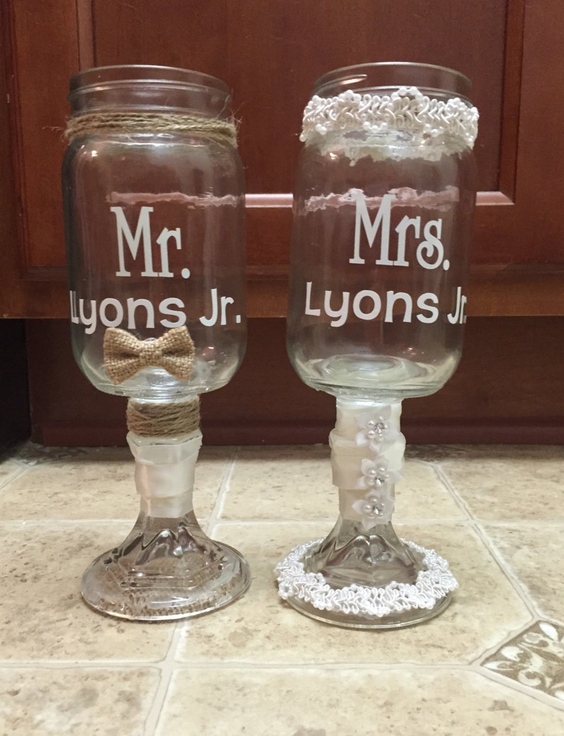 Wedding Glassesmr. & Mrs. Mason Jars Etsy