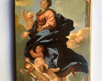 Grabado del cuadro "La Asunción de la Virgen" de Nicolas Poussin.