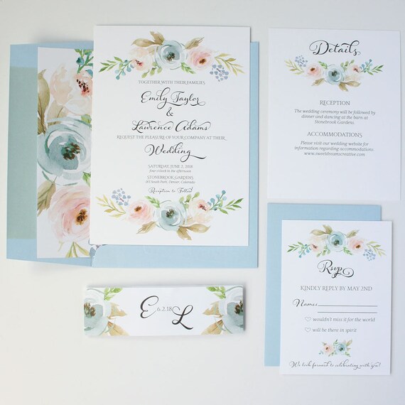 Wedding Invitations Baby Blue 10