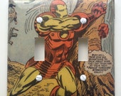 Iron Man Light Switch Cover Switchplate Comic Book Marvel Silver Age Vintage Decoupagej