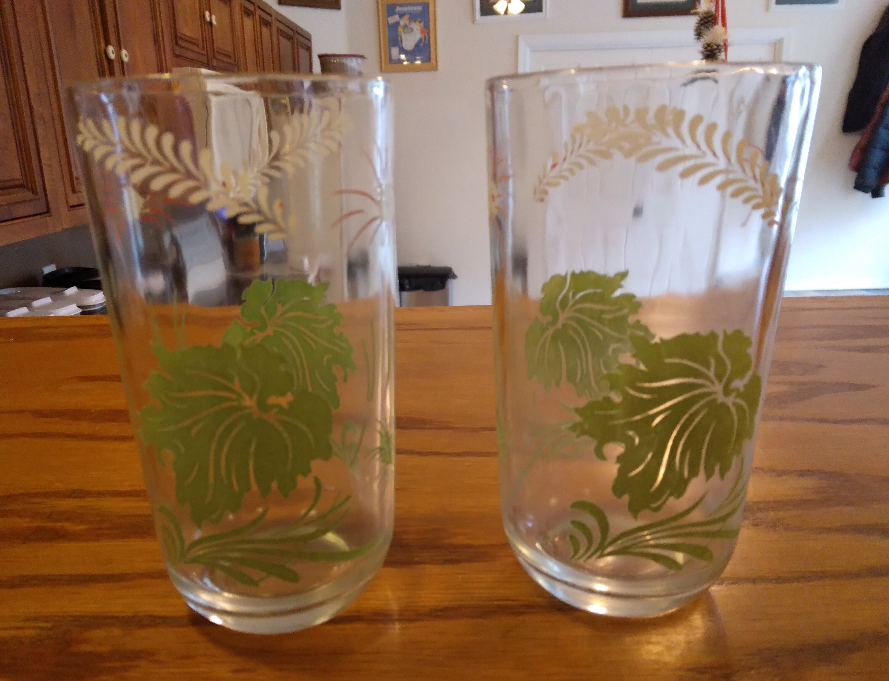 Vintage Pair of Drinking Glasses 70's Cool Graphics Water Etsy
