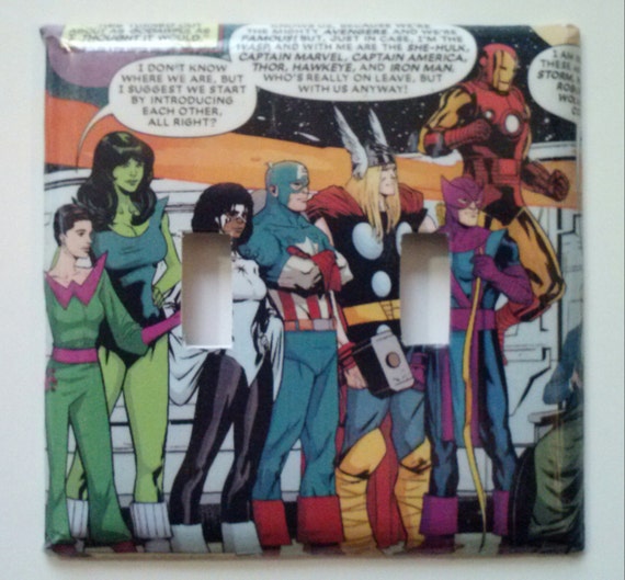 Avengers Light Switch Cover Switchplate Marvel Comic Book Etsy