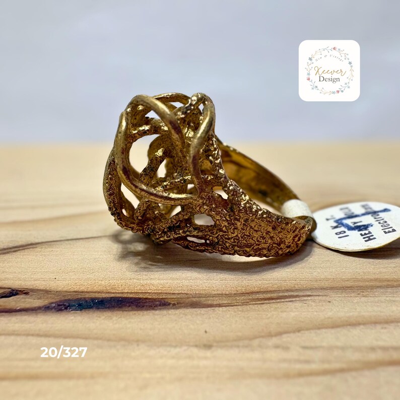 Vintage Intricate Golden Colored Dinner Ring - Etsy