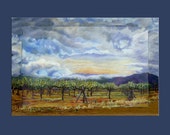 Panorama, Vineyard, Vineyard Wall Art, Vineyard Landscape Wall Decor, Rosemarie D'Alba, Giclee, Mini Print