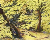 Colorful Tree Painting,Decorative Landscape Painting, Patagonia, Contemporary Landscape Wall Art, Art Landscape Pastels, Rosemarie D'Alba