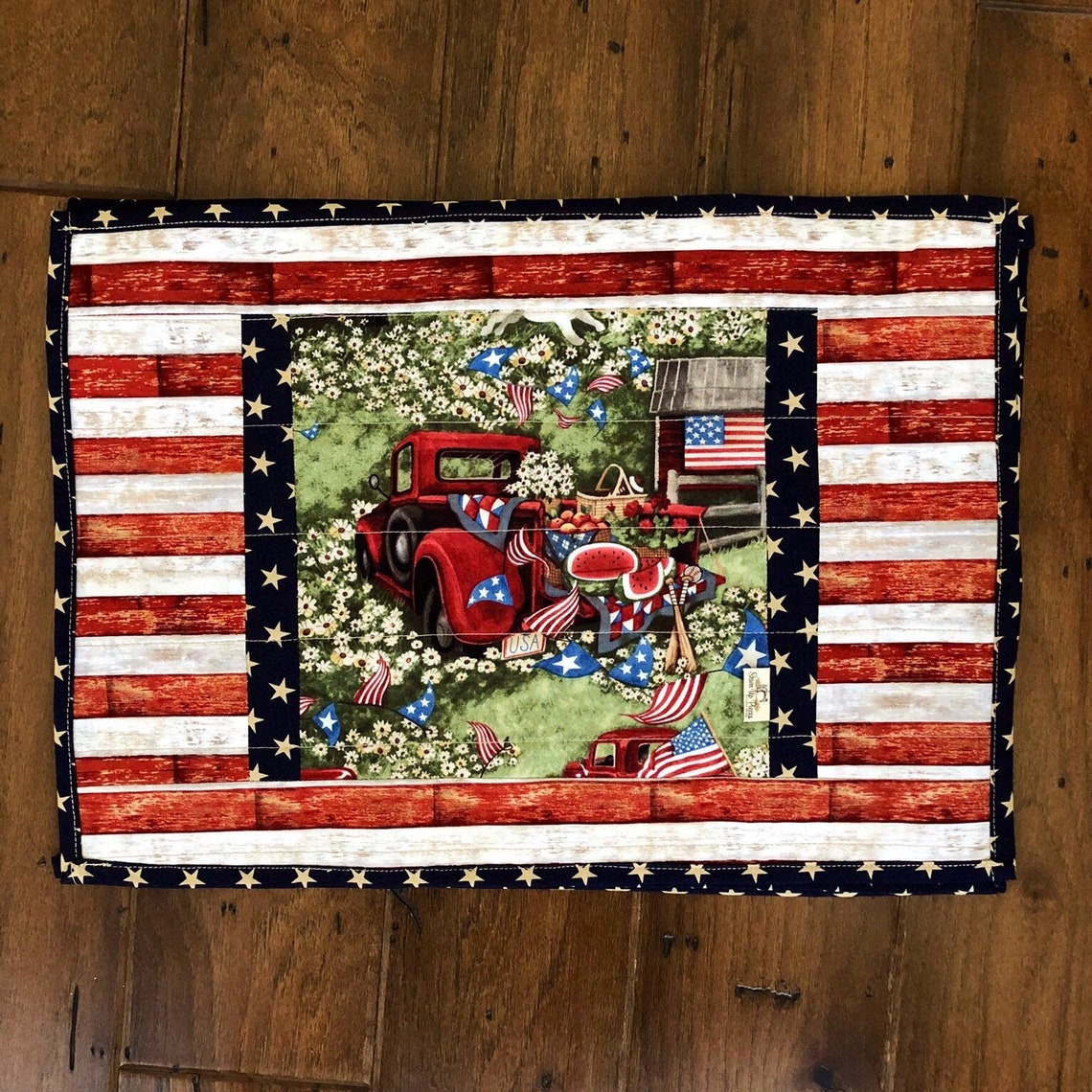 Placemat Reversible Patriotic 4th of July. Etsy